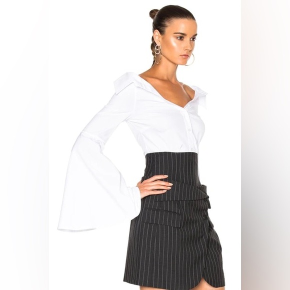 NWT Caroline Constas Persephone off the shoulder top blouse XS - Picture 2 of 10